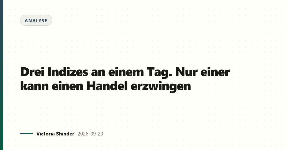 Drei Indizes an einem Tag. Nur einer kann einen Handel erzwingen