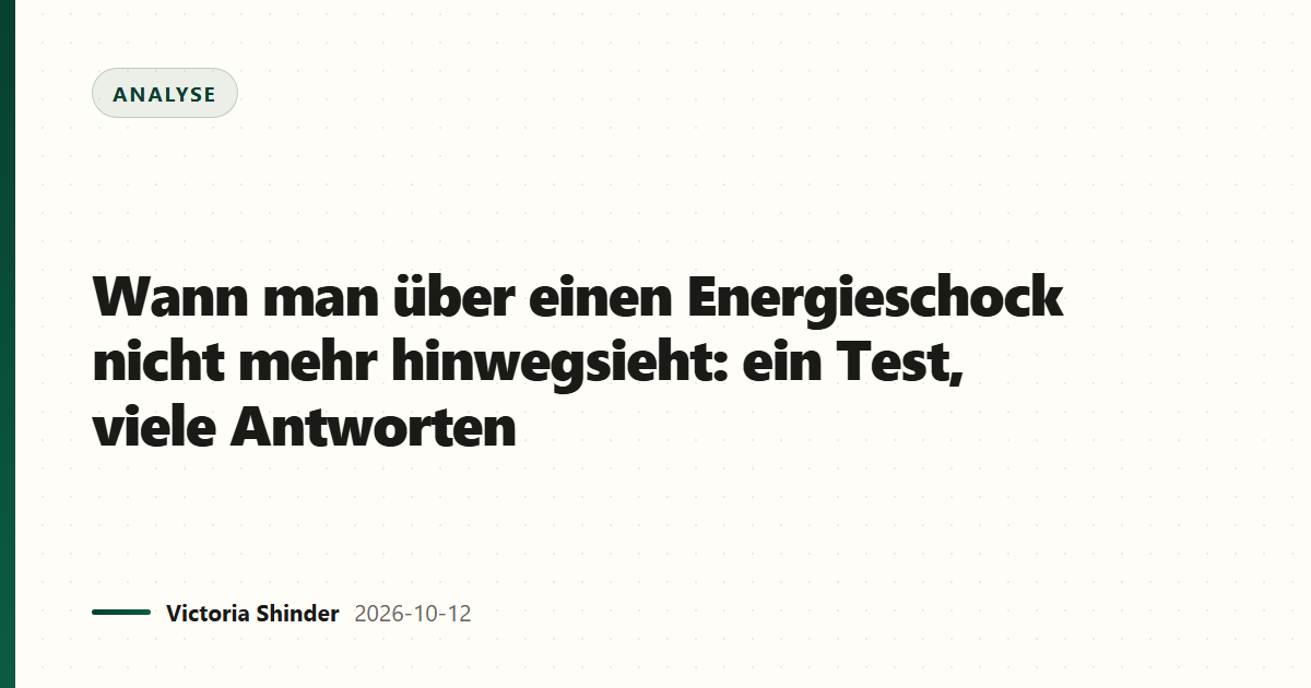 Wann man über einen Energieschock nicht mehr hinwegsieht: ein Test, viele Antworten