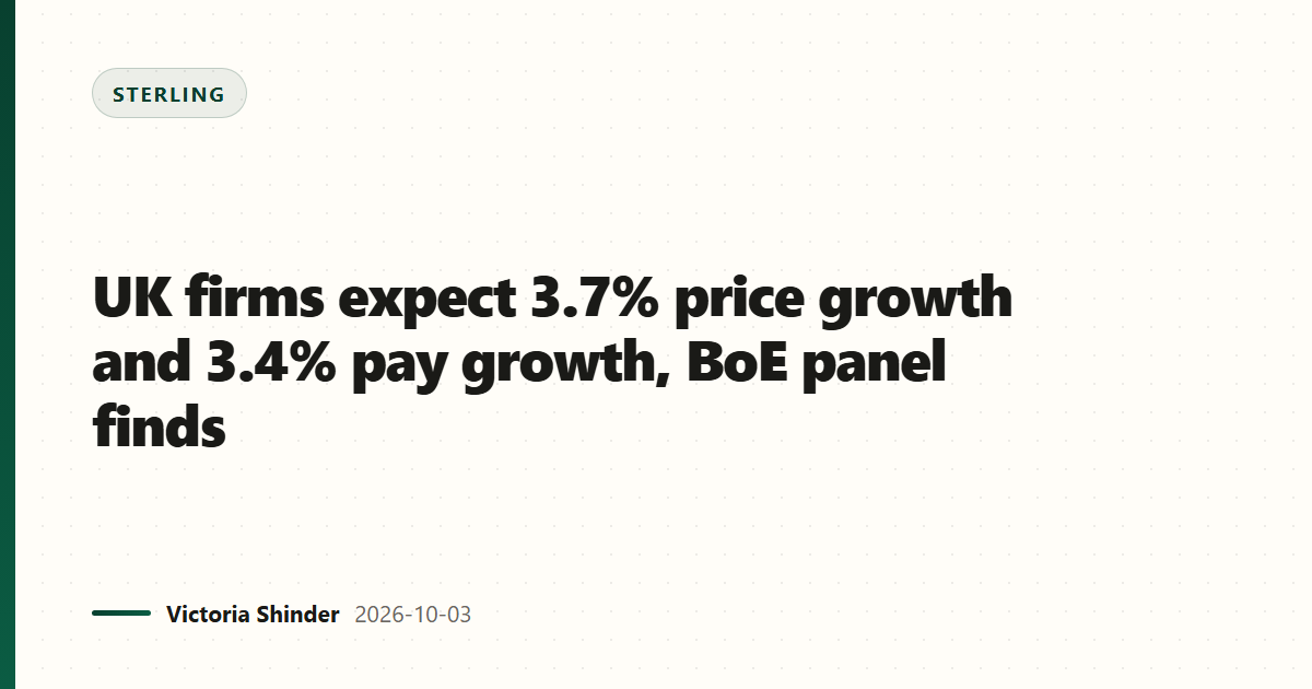 UK firms expect 3.7% price growth and 3.4% pay growth, BoE panel finds