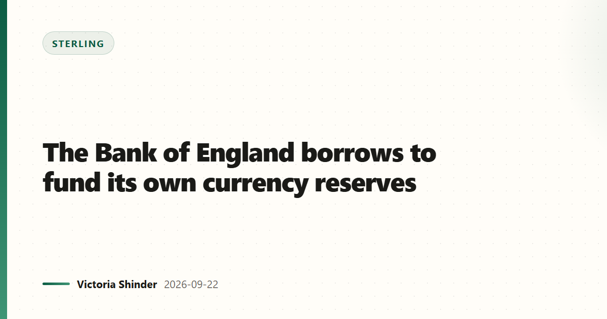 The Bank of England borrows to fund its own currency reserves