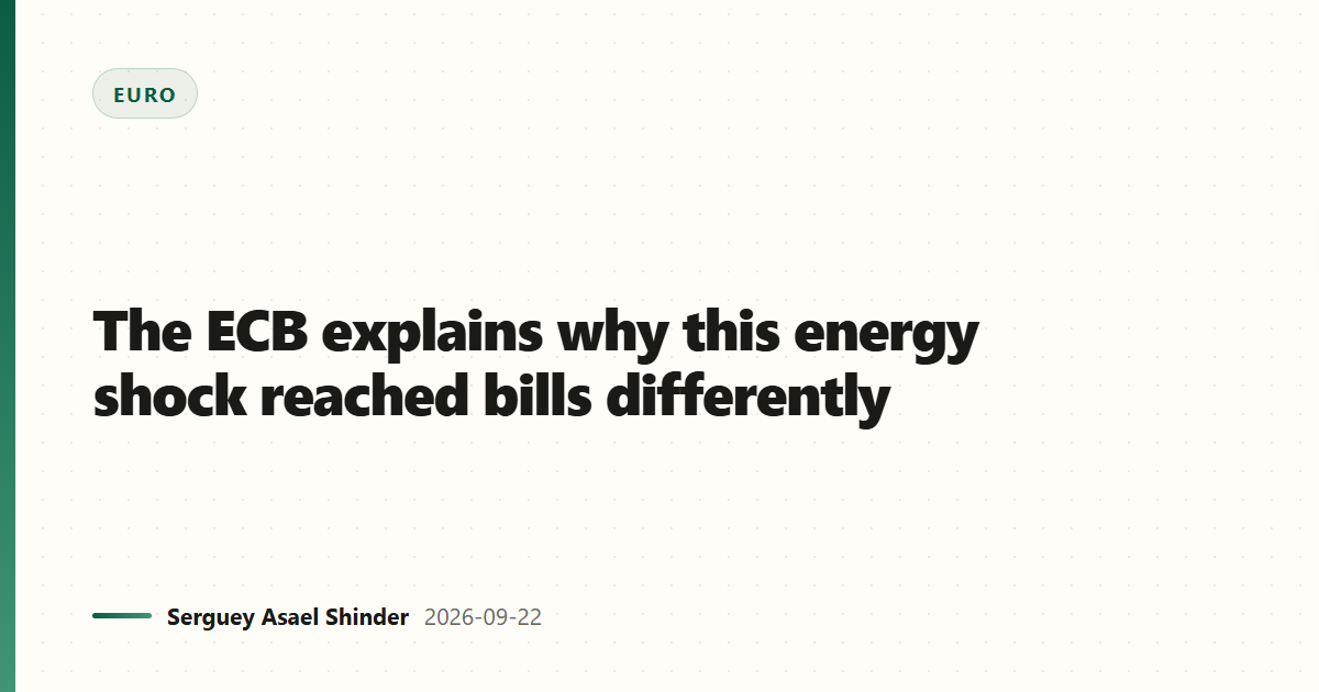 The ECB explains why this energy shock reached bills differently