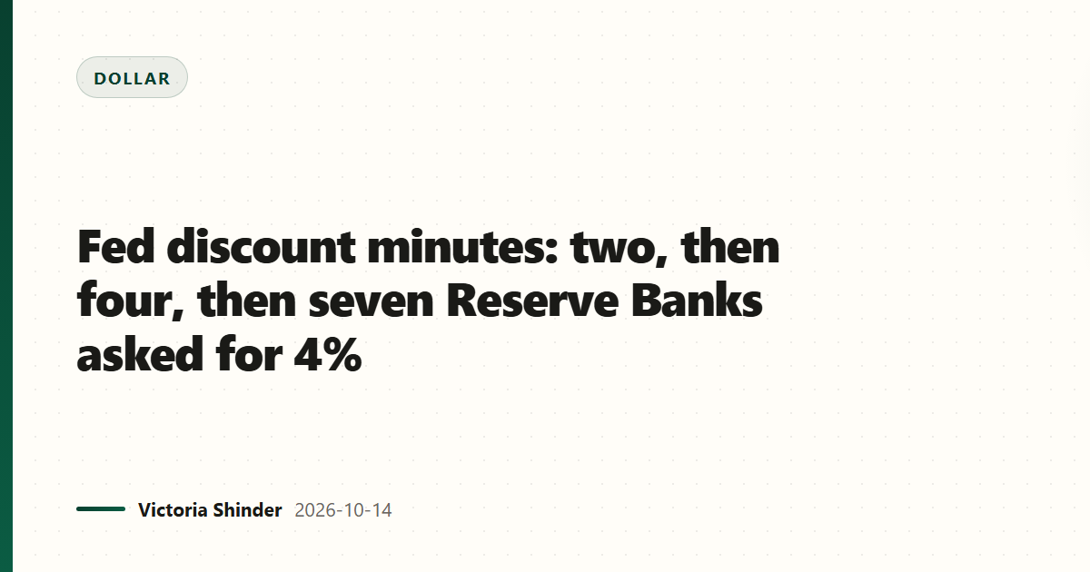 Fed discount minutes: two, then four, then seven Reserve Banks asked for 4%