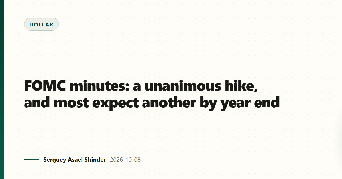 FOMC minutes: a unanimous hike, and most expect another by year end