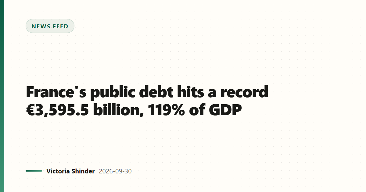 France's public debt hits a record €3,595.5 billion, 119% of GDP