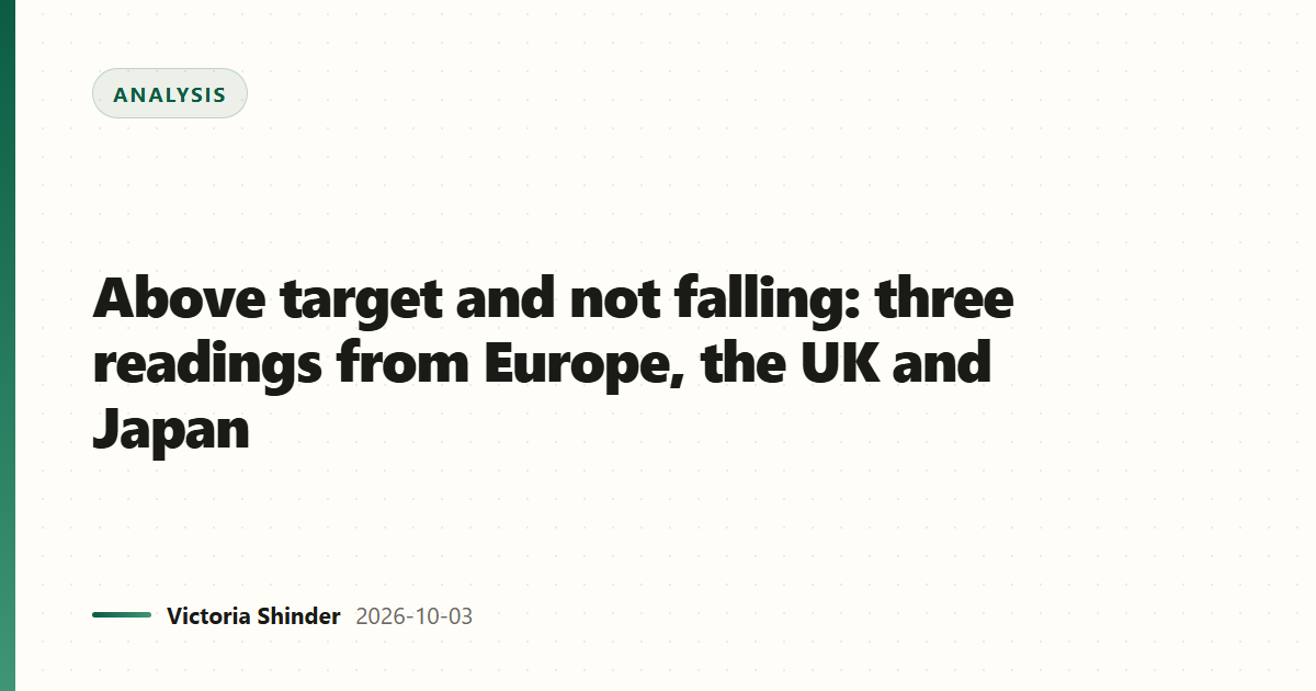 Above target and not falling: three readings from Europe, the UK and Japan