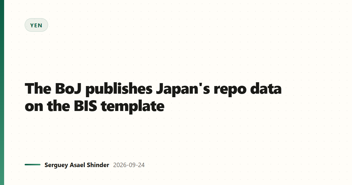 The BoJ publishes Japan's repo data on the BIS template