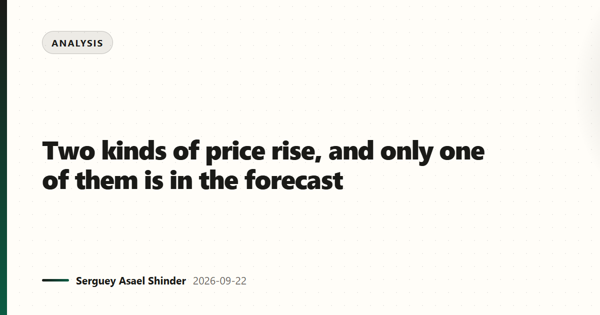 Two kinds of price rise, and only one of them is in the forecast