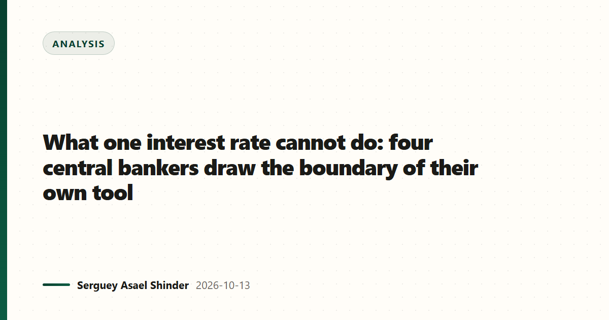 What one interest rate cannot do: four central bankers draw the boundary of their own tool